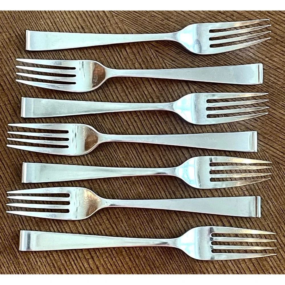 Lyon New Charm Stainless Flatware Set 58 Pc Mid Century Atomic Serving Lot